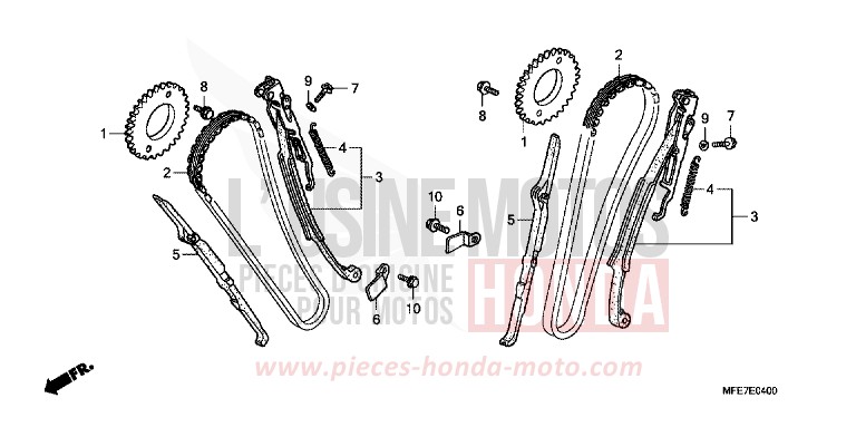 NOCKENWELLENKETTE von Shadow Aero DEGITAL SILVER METALLIC (NHA30A) von 2008